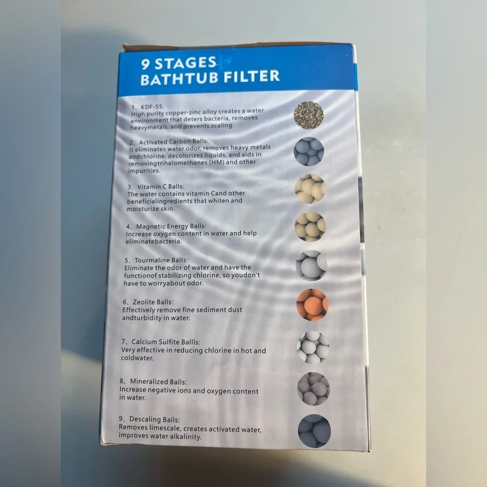 9-Stage Bath Water Filter for Tub Faucet – BPA Free – 5000 Gallon Filtration